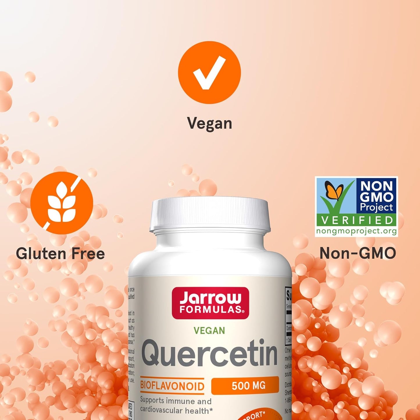 Quercetin 500mg Dietary Supplement for Cardiovascular & Immune Health - 30 Veggie Capsules