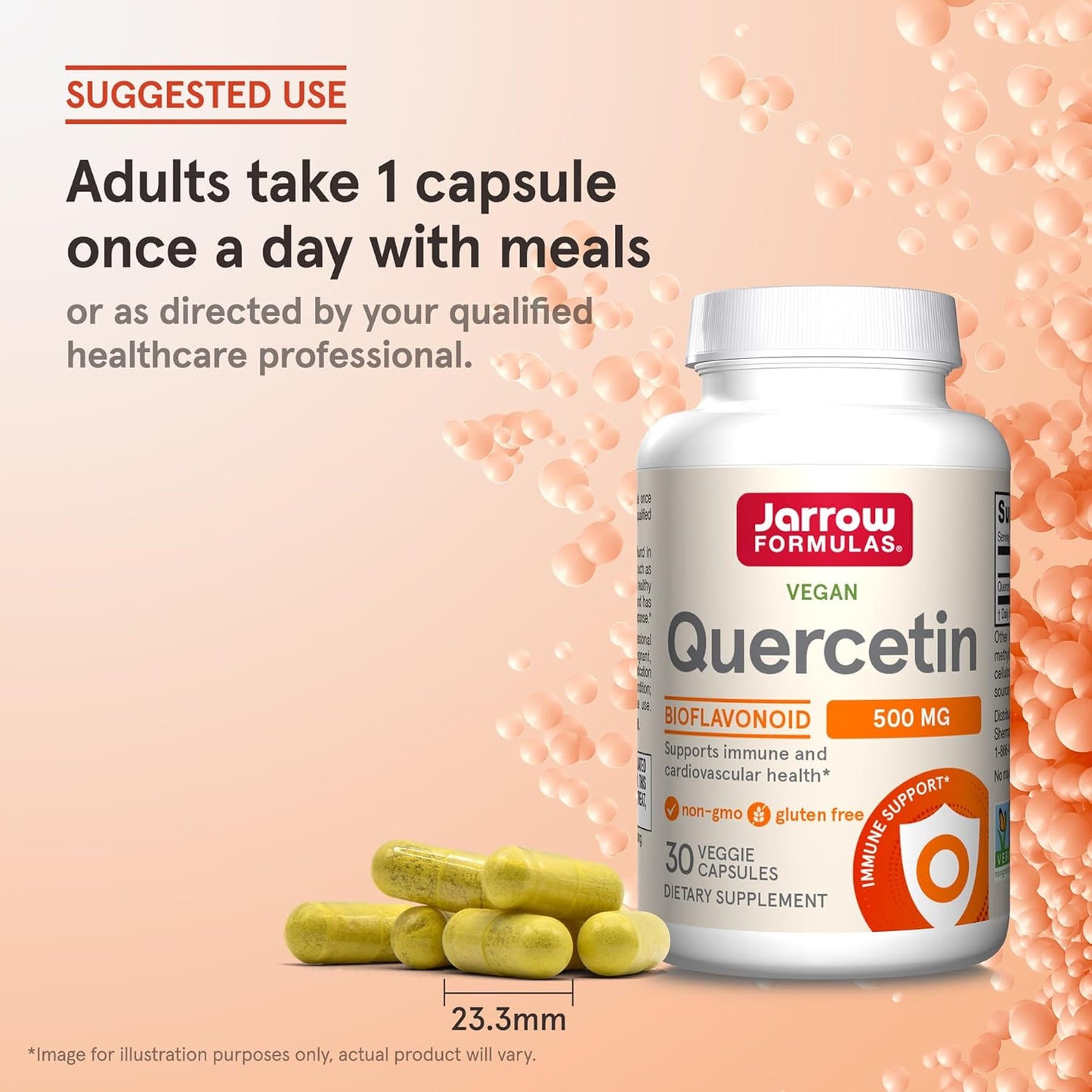 Quercetin 500mg Dietary Supplement for Cardiovascular & Immune Health - 30 Veggie Capsules