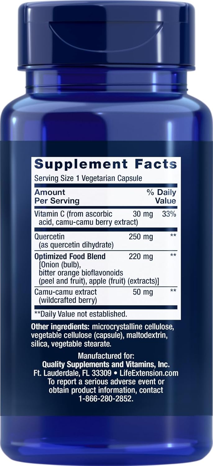 Quercetin Supplement for Longevity Support, 120 Vegetarian Capsules (2-Pack)