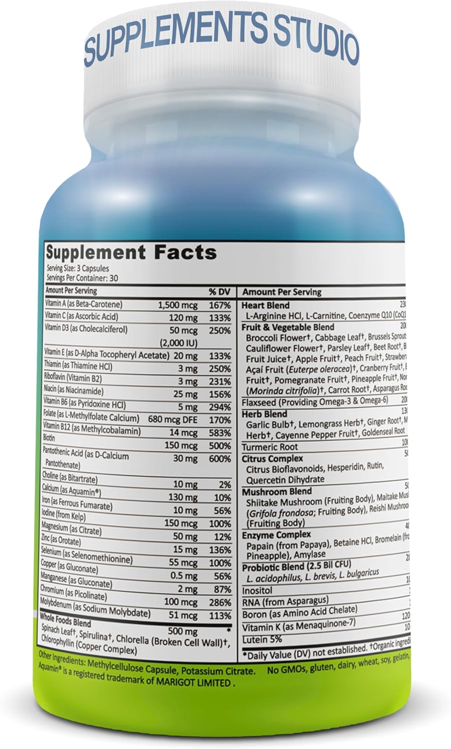 Quercetin with Bromelain Bundle: Multivitamin Plus with Iron and Liposomal Vitamin C Liquid Gel for Immune, Respiratory, Digestive Support