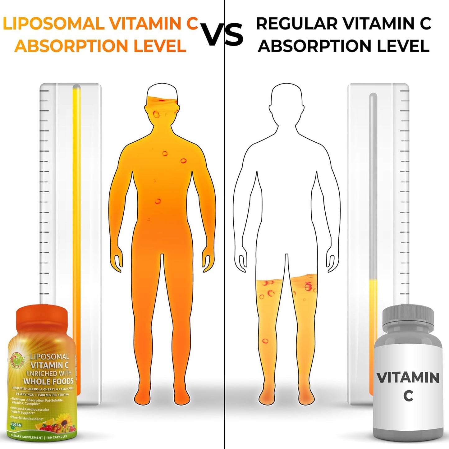 Quercetin with Bromelain Bundle: Multivitamin Plus with Iron and Liposomal Vitamin C Liquid Gel for Immune, Respiratory, Digestive Support