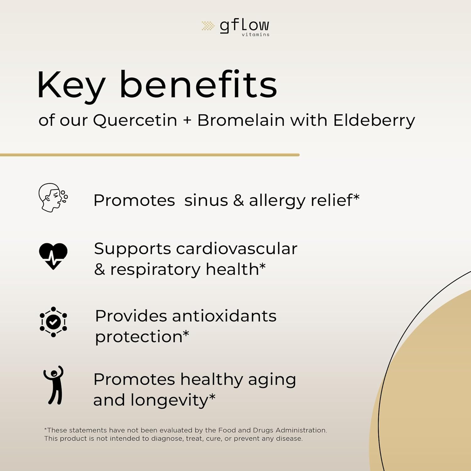 Quercetin with Vitamin C, Zinc, and Bromelain - 500mg - 120 Veggie Caps - Elderberry for Adults - Non-GMO, Vegan - 4 Months Supply