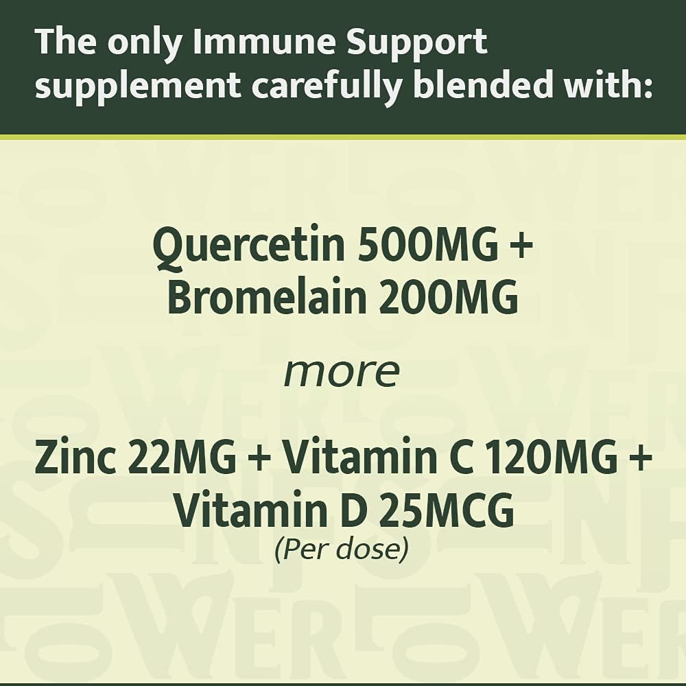 Quercetin with Vitamin C, Zinc, and Bromelain Capsules - 500mg - 120 Veggie Caps - Non-GMO, Gluten-Free, Vegan - 2 Month Supply