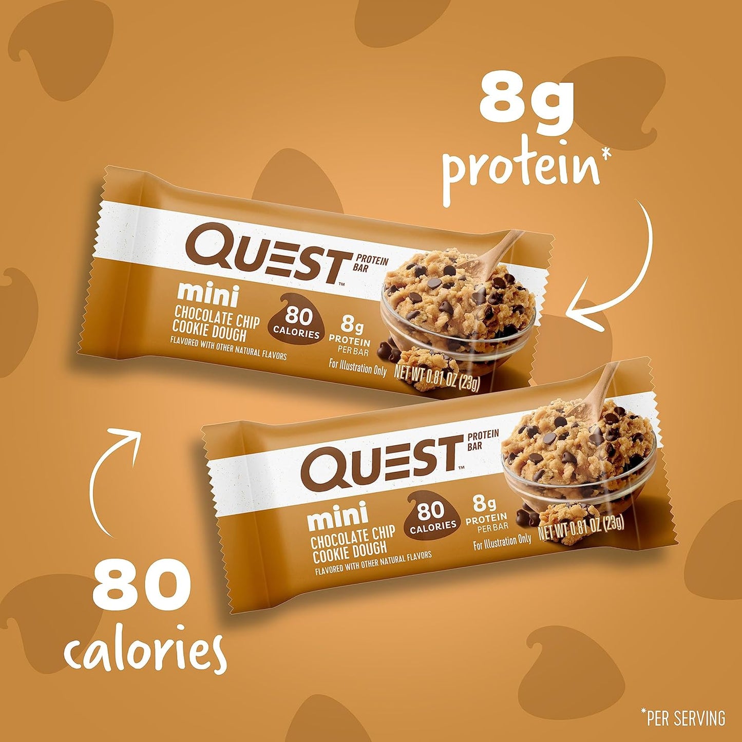 Quest Nutrition Chocolate Chip Cookie Dough Protein Bars - 14 Count, High Protein, Low Sugar, Low Net Carbs, Gluten-Free