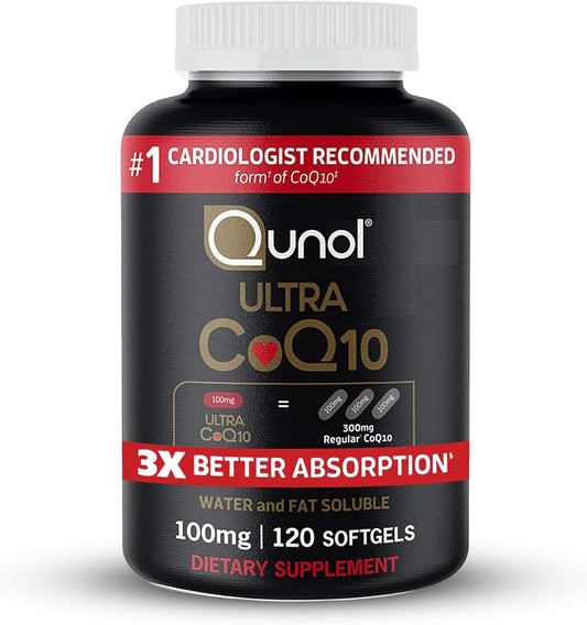 Qunol CoQ10 100mg Softgels: High Absorption Coenzyme Q10 for Heart Health & Energy, 4 Month Supply, 120 Count