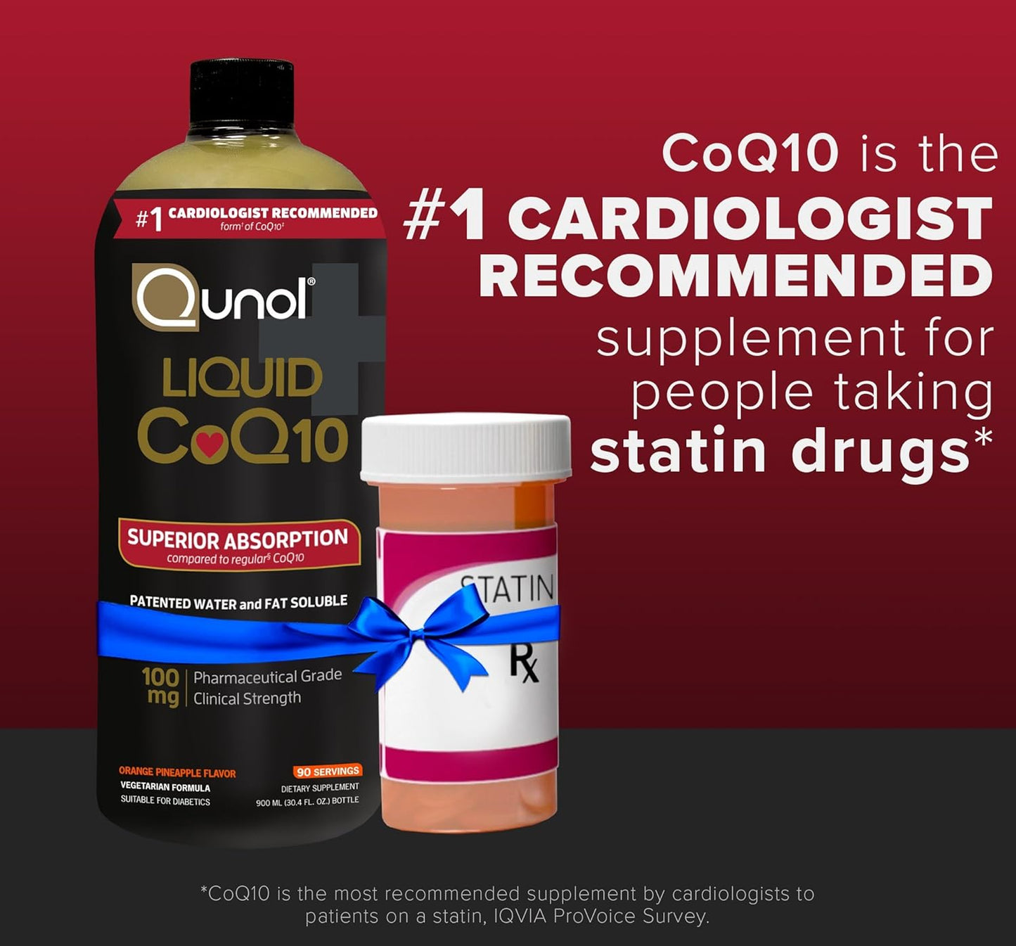 Qunol Liquid CoQ10 100mg Orange Pineapple - High Absorption Heart Health Antioxidant Supplement - 60 Servings, 20.3 oz Bottle