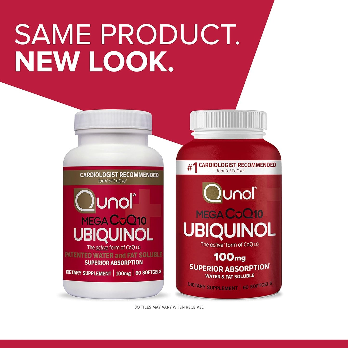 Qunol Mega Ubiquinol CoQ10 100mg Softgels - Superior Absorption - Heart Health & Blood Pressure Support - 2 Month Supply - 60 Count