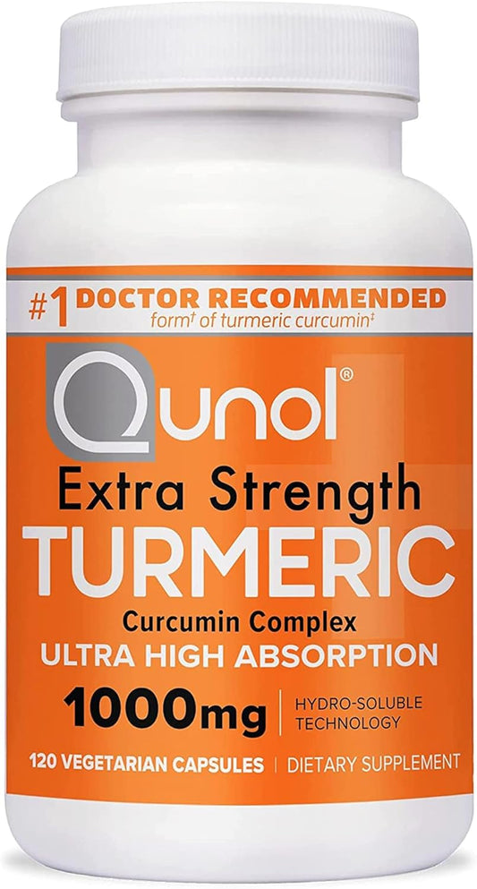 Qunol Turmeric Curcumin 1000mg Capsules for Joint Support - High Absorption Formula - Extra Strength - 2 Month Supply - 120 Count