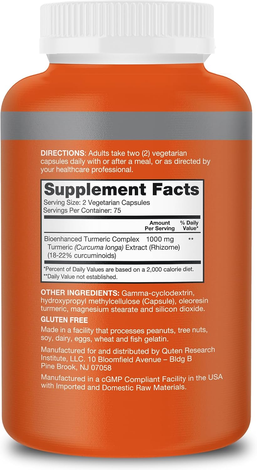 Qunol Turmeric Curcumin Supplement, 1000mg, High Absorption, Joint Support, Extra Strength Capsules, 150 Count - Best Turmeric Supplement