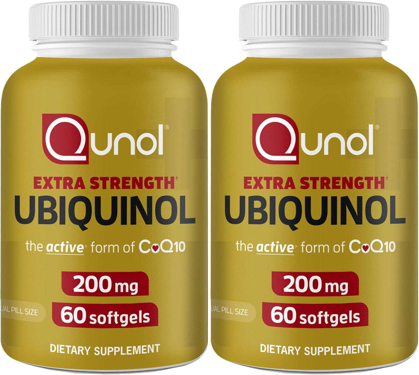 Qunol Ubiquinol CoQ10 200mg Softgels - 120 Count Total - Heart Health Antioxidant - Active Form Ubiquinol 200mg - Pack of 2