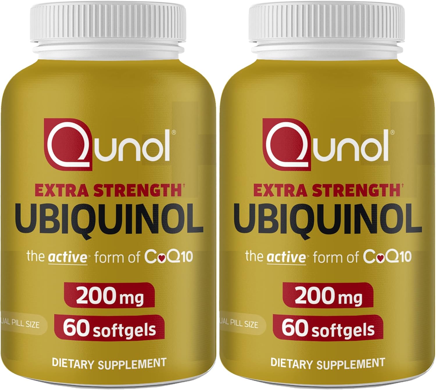 Qunol Ubiquinol CoQ10 200mg Softgels - 120 Count Total - Heart Health Antioxidant - Active Form Ubiquinol 200mg - Pack of 2