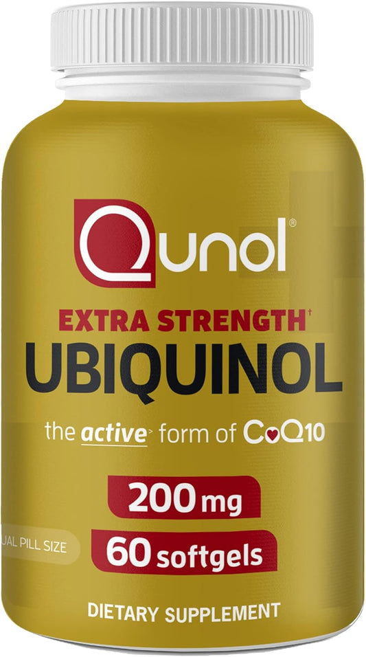 Qunol Ubiquinol CoQ10 200mg Softgels - Heart & Vascular Health Antioxidant - Energy Production Support - 60ct.