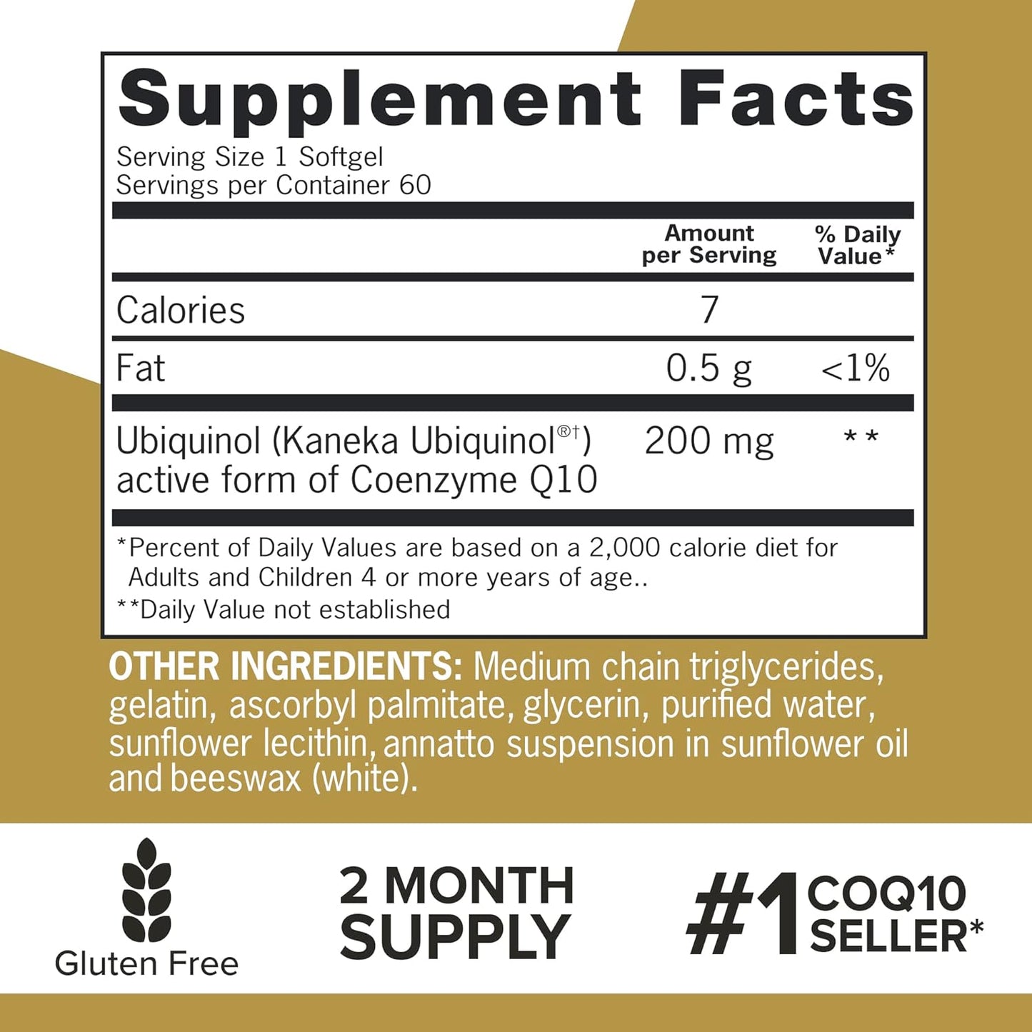 Qunol Ubiquinol CoQ10 200mg Softgels - Heart & Vascular Health Antioxidant - Energy Production Support - 60ct.