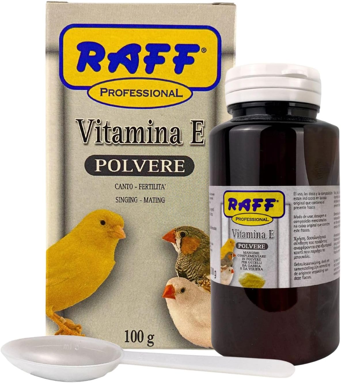 Raff Vitamin-E Powder Supplement for Birds - Global Luxury Management Bird Supplements for Avian Health - 100g