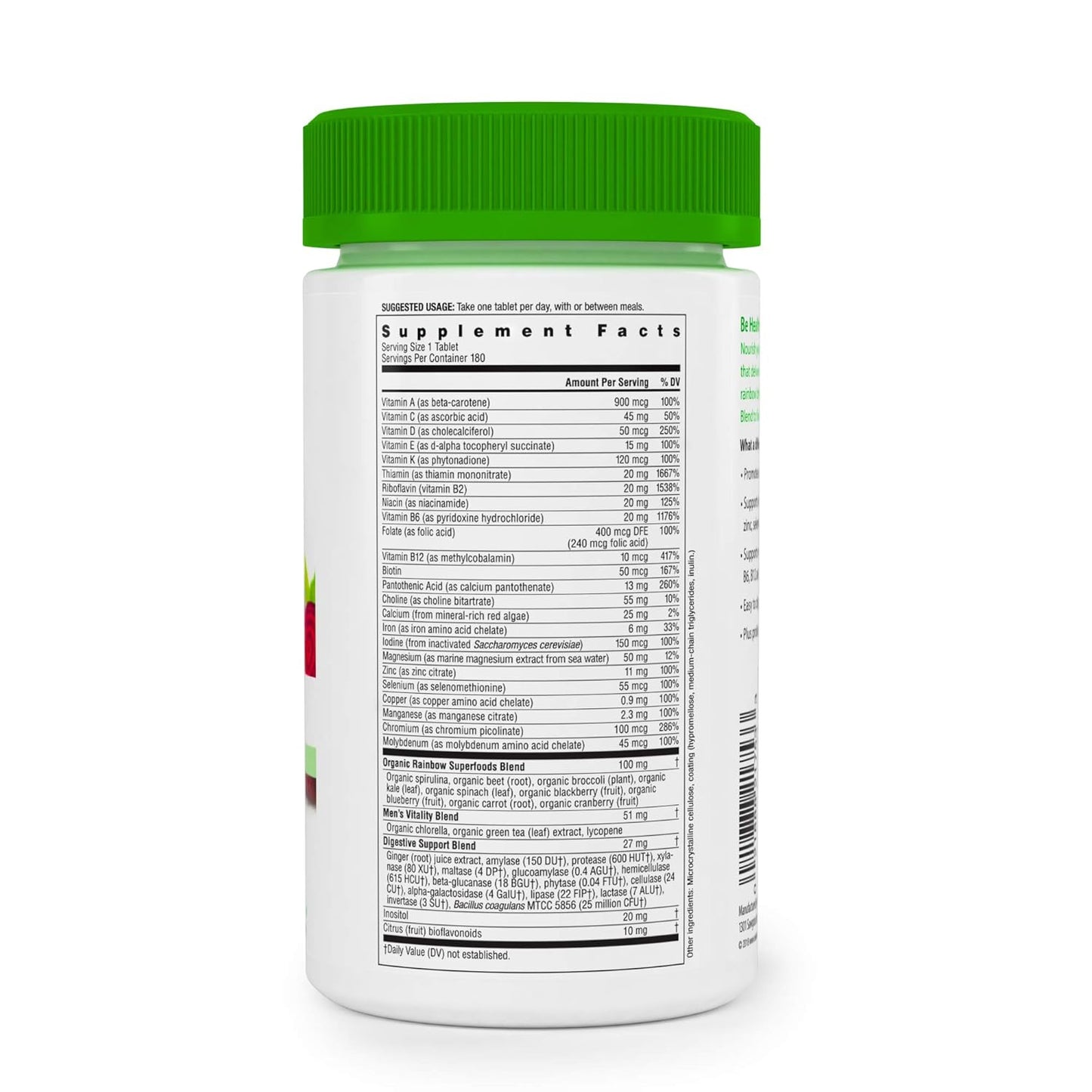 Rainbow Light Men's One Multivitamin Supplement - 180 Tablets, 180 Count Bottle
