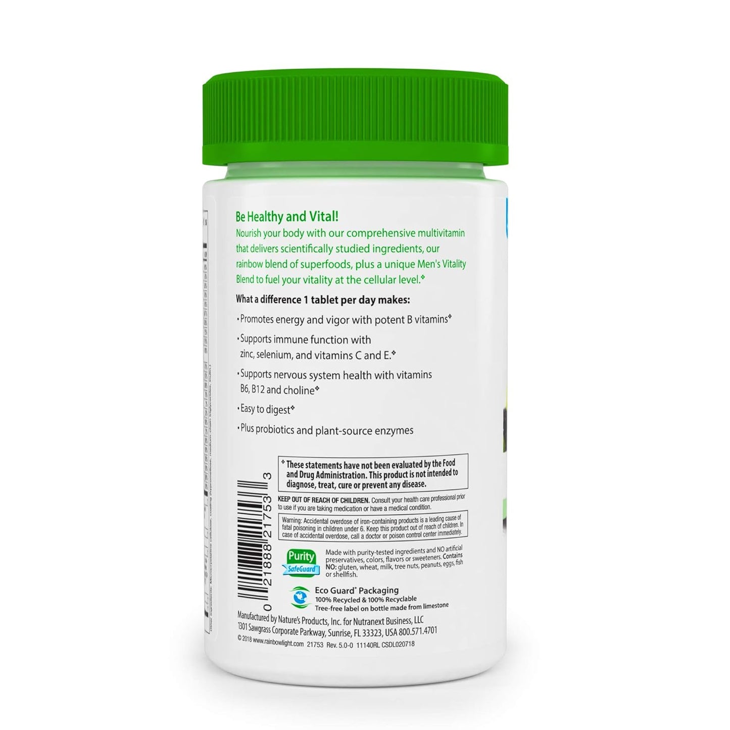 Rainbow Light Men's One Multivitamin Supplement - 180 Tablets, 180 Count Bottle