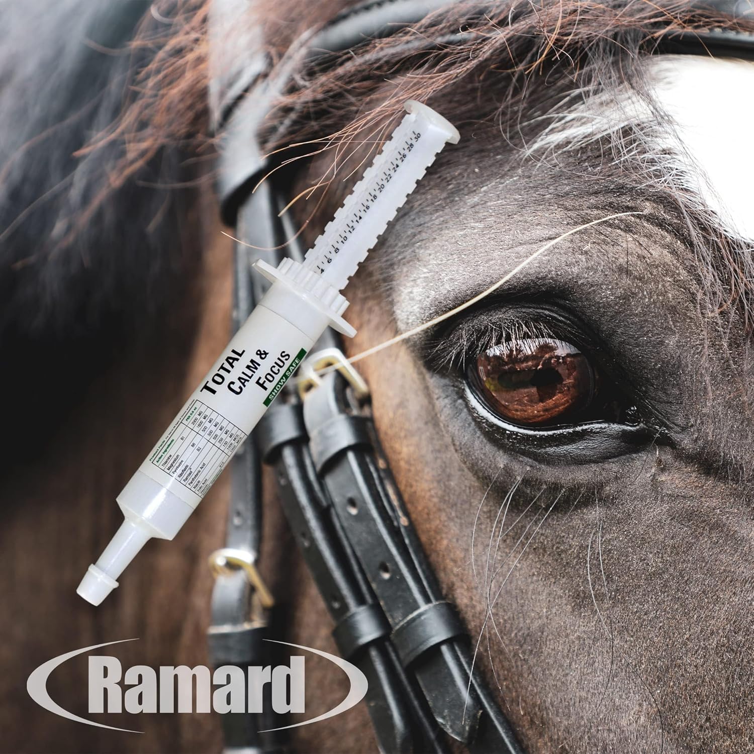 Ramard Total Calm and Focus Horse Supplement with Magnesium for Show Performance - Stress Relief and Mental Clarity Formula for Horses, 1oz Syringe