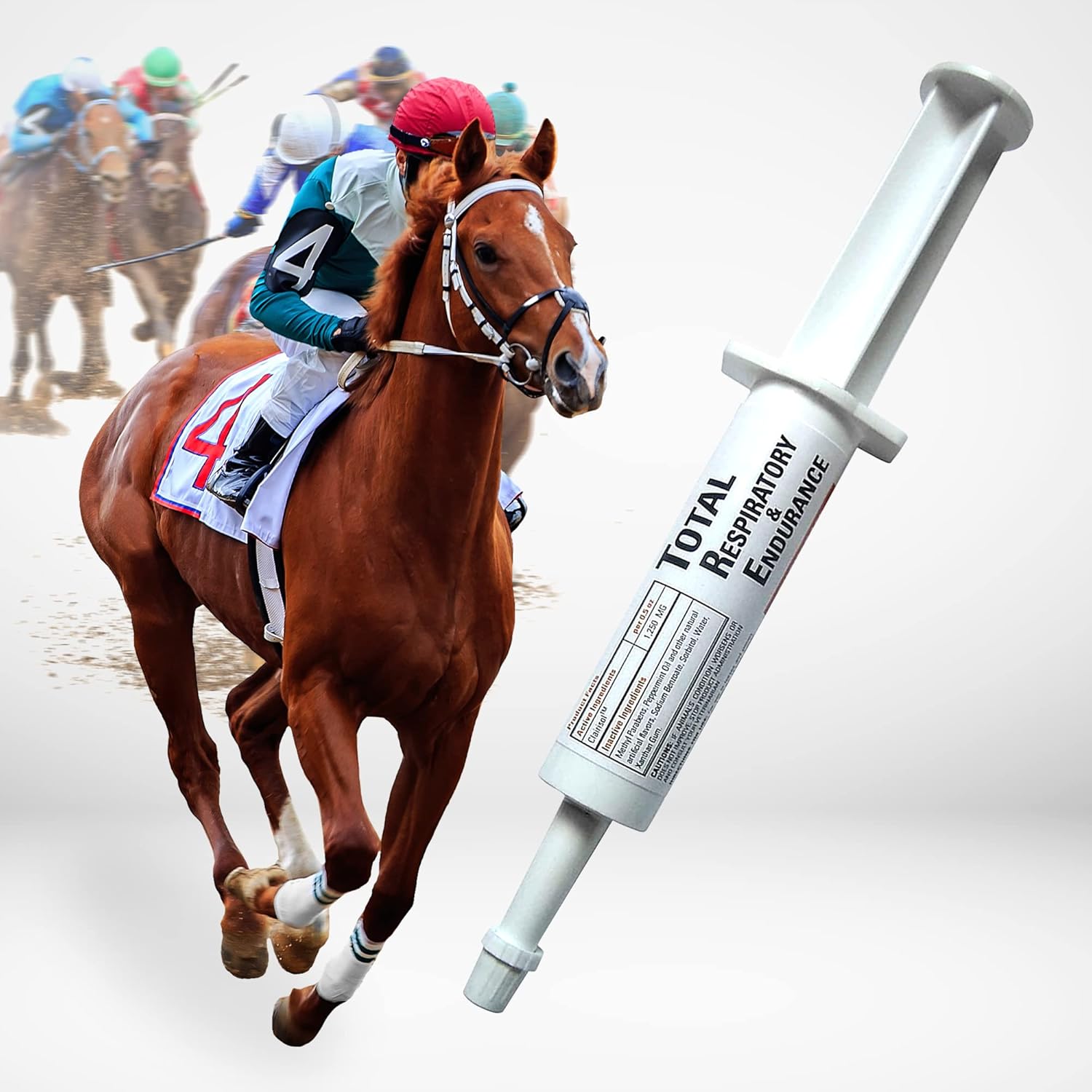 Ramard Total Respiratory & Endurance Syringe for Horses - Equine Vitamins & Supplements with Clairisol & Peppermint Oil - 1/2 oz, 1-Pack