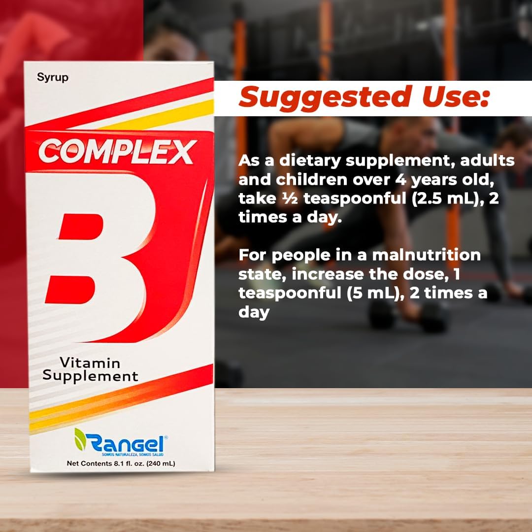 Rangel Complejo B Vitamin Supplement Liquid, 8.1 Fl Oz, Single Pack, Yellow