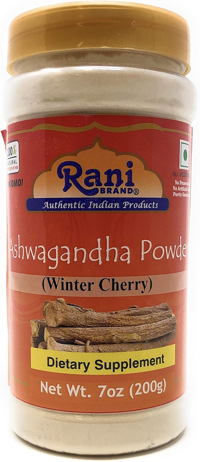 Rani Brand Ashwagandha Powder 7oz (200g) PET Jar - Authentic Indian Product, All Natural, Gluten-Friendly, Vegan, Non-GMO