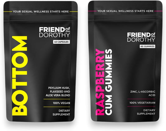 Raspberry Cum Gummies and Bottom 45 Bundle - Natural Supplements for Enhanced Experience - 2 Month Supply