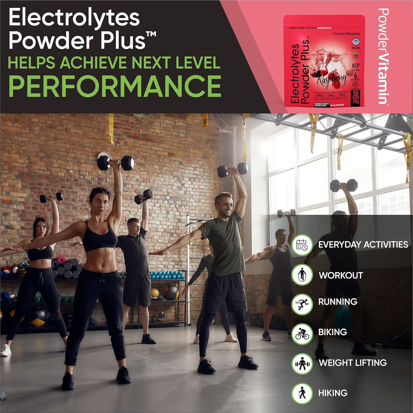 Raspberry Electrolyte Powder with Vitamin C - Zero Calorie Keto Hydration Drink with Potassium, Calcium, and Magnesium - 50 Servings
