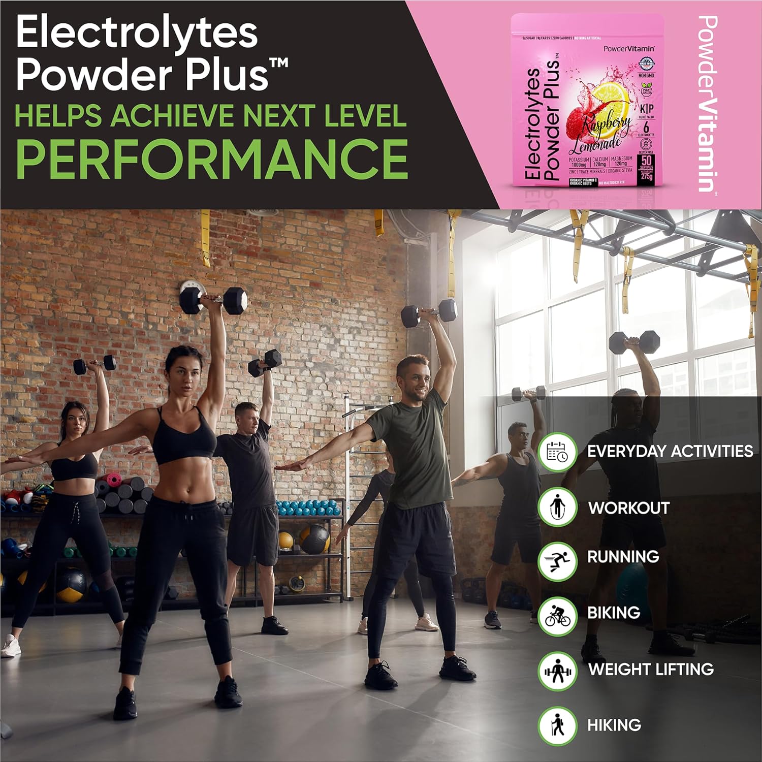 Raspberry Lemonade Electrolyte Powder - 50 Servings, Zero Calorie Keto Hydration Powder with 1000mg Potassium, 120mg Calcium, 120mg Magnesium - No Sugar or Maltodextrin
