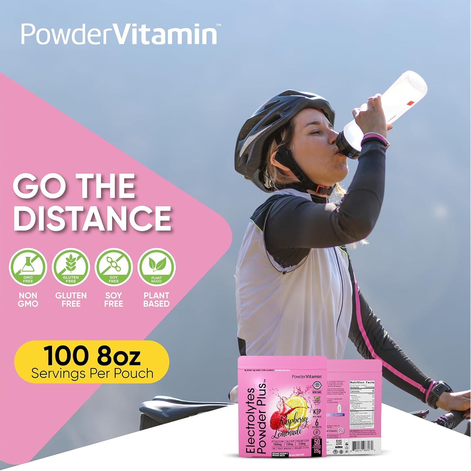 Raspberry Lemonade Electrolyte Powder - 50 Servings, Zero Calorie Keto Hydration Powder with 1000mg Potassium, 120mg Calcium, 120mg Magnesium - No Sugar or Maltodextrin