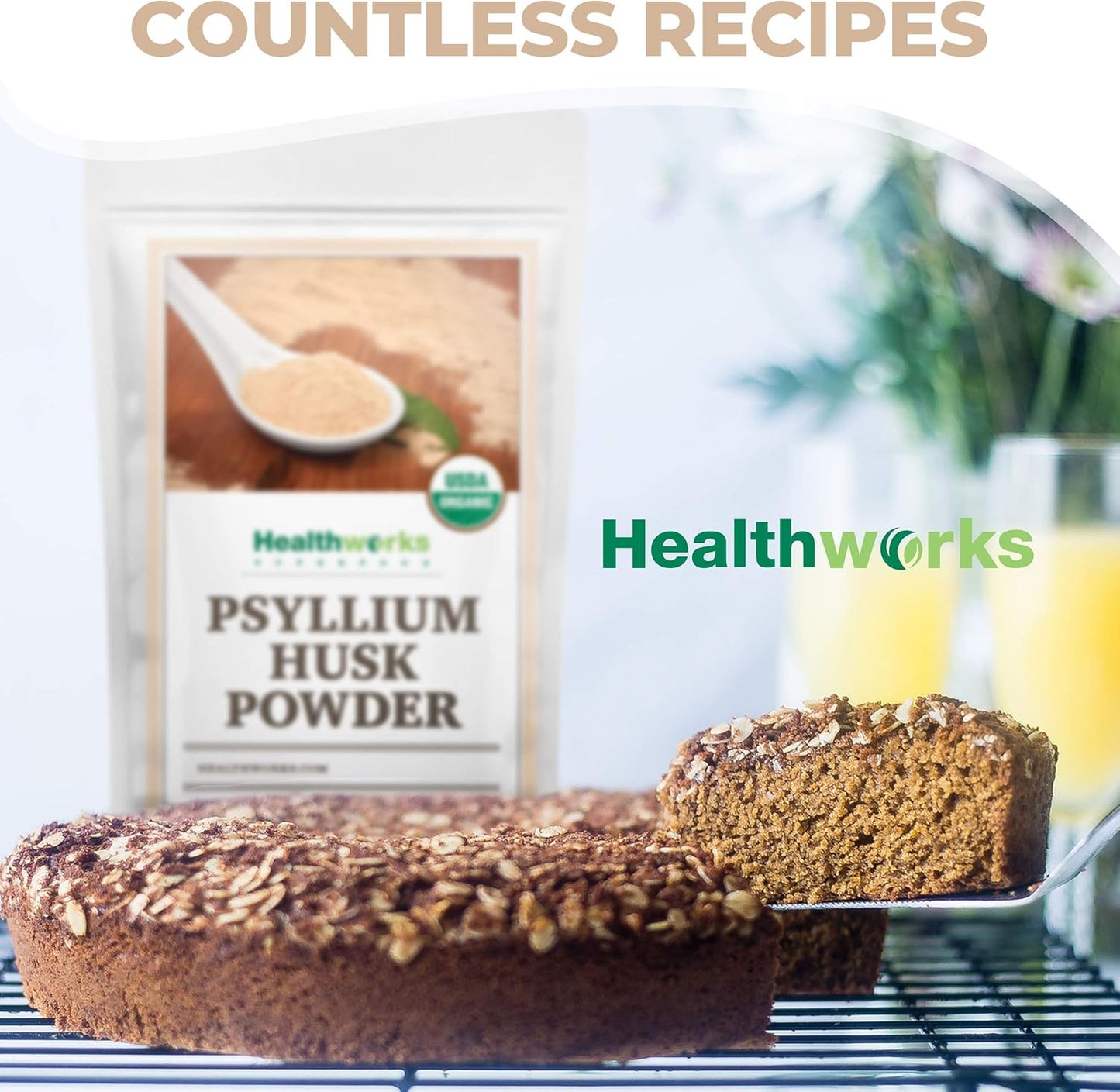 Raw Certified Organic Psyllium Husk Powder - 16 Ounces from India | Keto, Vegan & Non-GMO | Fiber Support Supplement