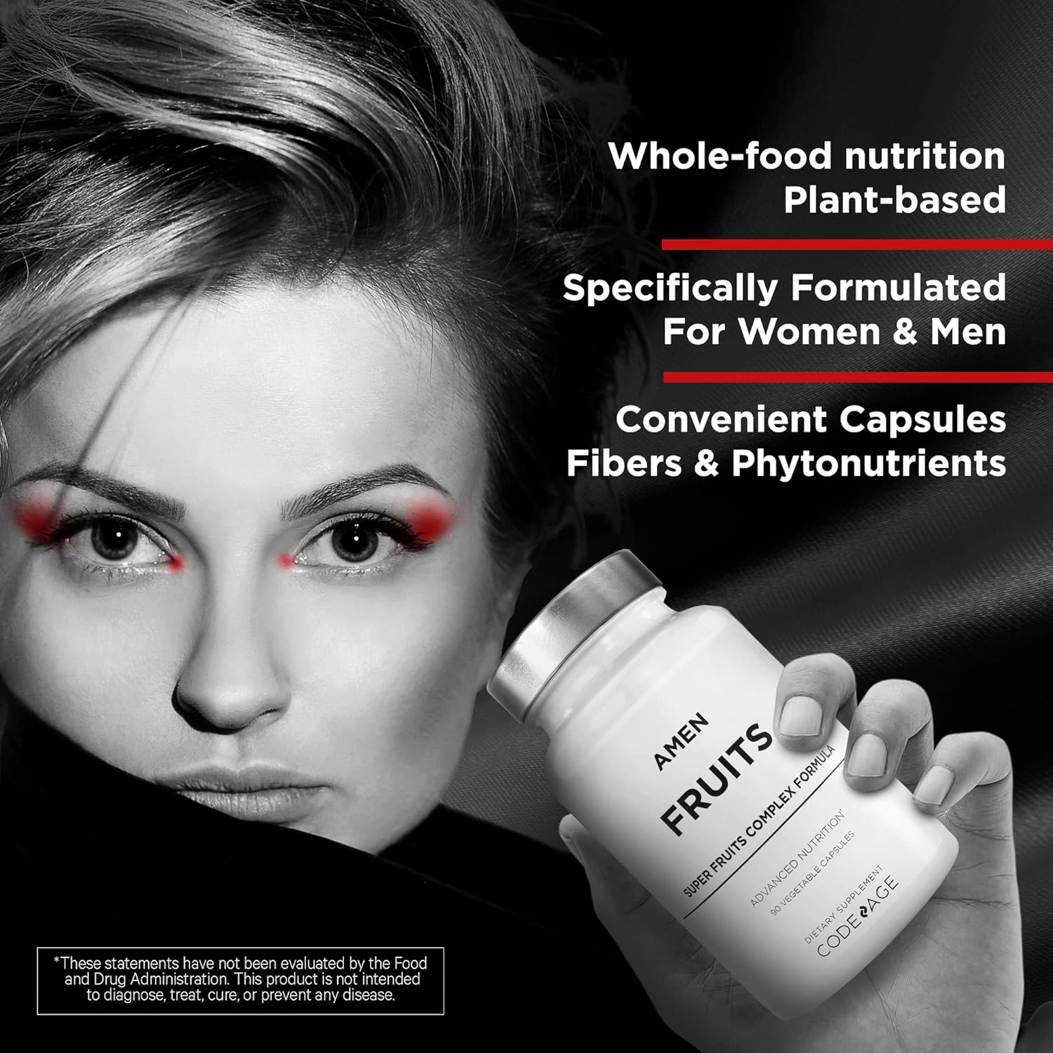 Raw Multivitamin with Over 20 Whole Fruit Extracts, Berries, Antioxidant Polyphenols, and Flavonoids - Tropical Fruits Supplement - Non-GMO - 90 Capsules