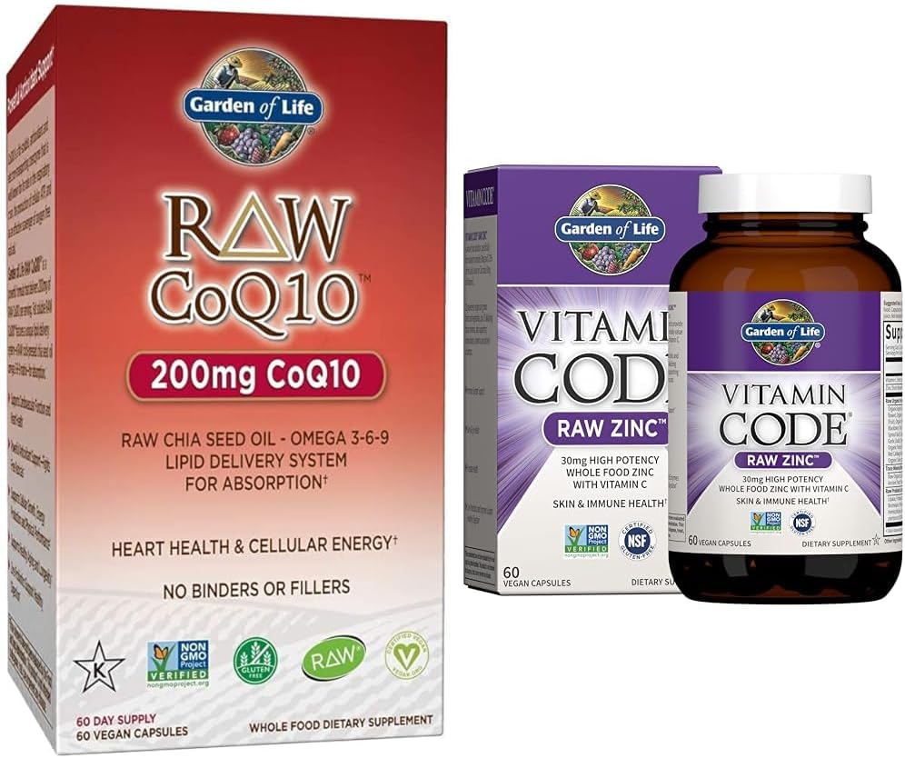 Raw Vegetarian Omega 3 6 9 Supplement with CoQ10, Chia Seed Oil, Zinc & Vitamin C - High Potency Whole Food Nutrition