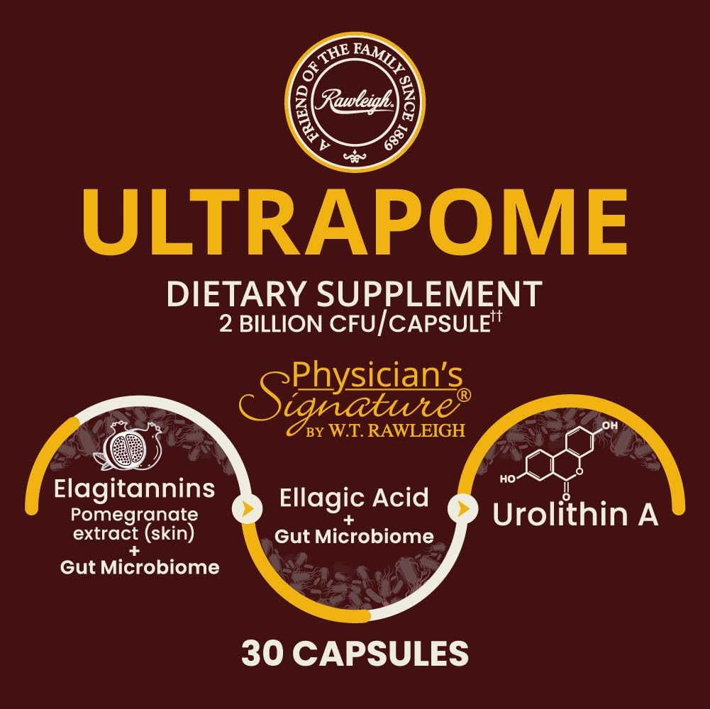Rawleigh Ultrapome: Pomegranate Capsules with Live Cultures for Cellular Health and Energy Support