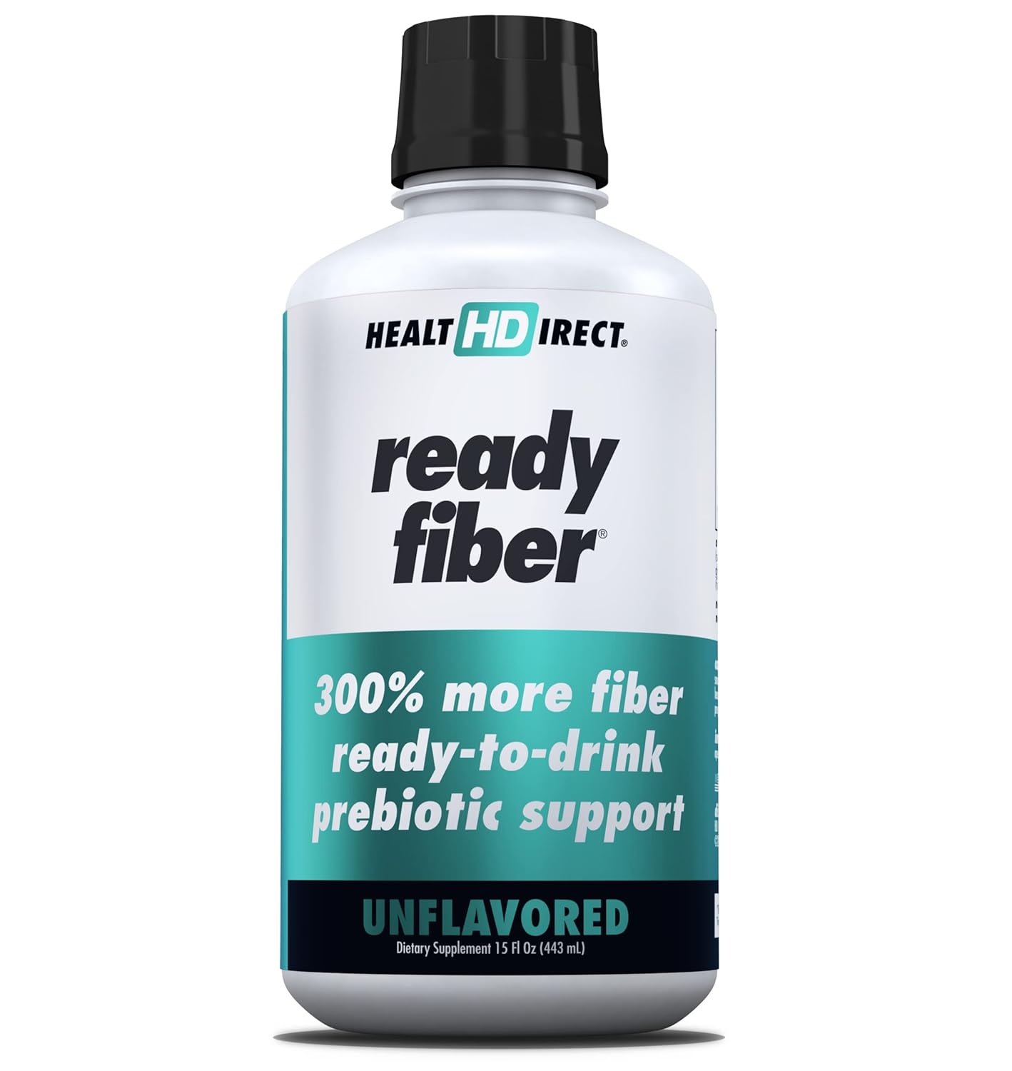 Ready Fiber Liquid Supplement for Women, Men, Kids - 15oz Unflavored Prebiotic Fiber - Easy Alternative to Gummies, Powders, Pills