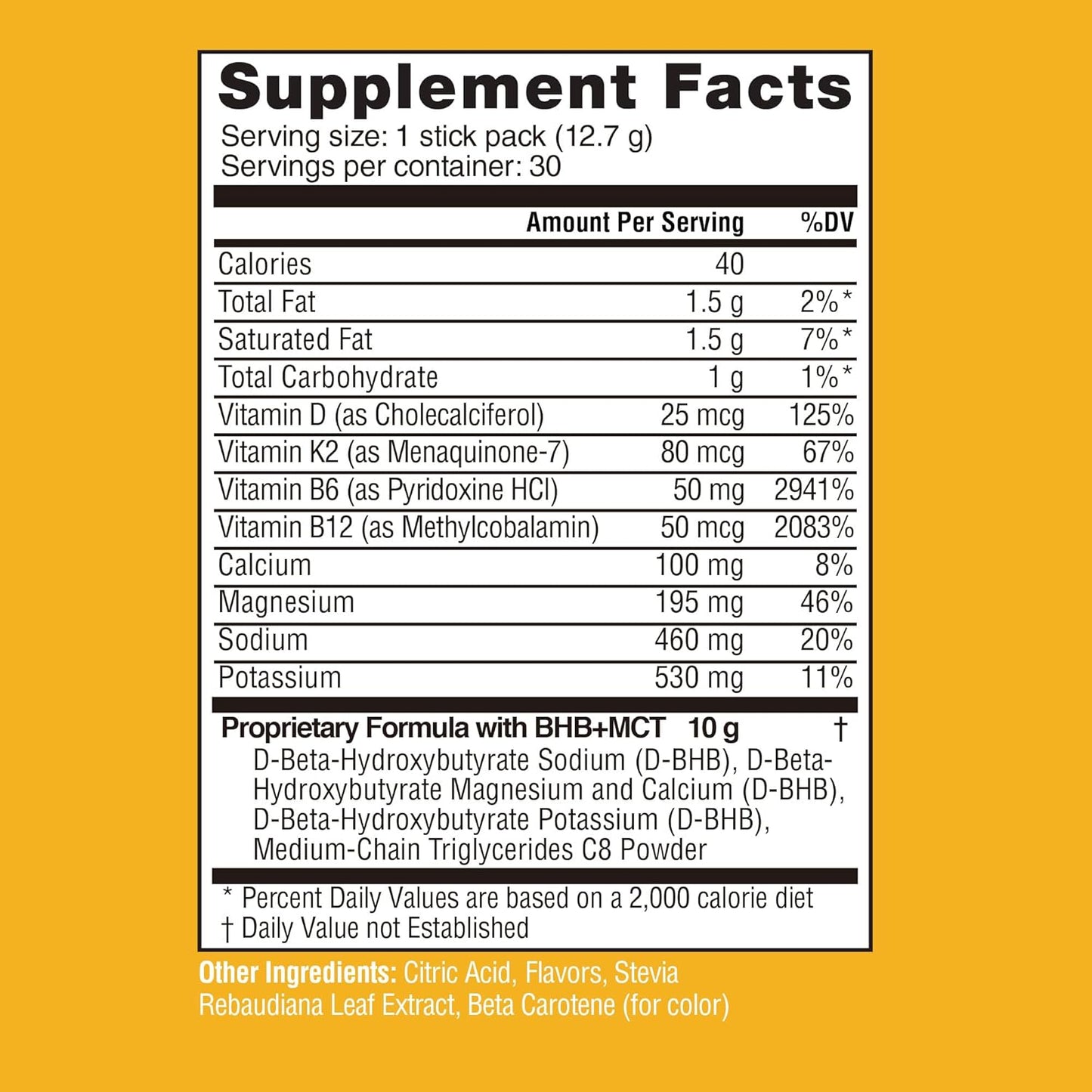 Real Ketones MCT & BHB Exogenous Ketones Electrolyte Powder Packets - 30 Pack Lemon Twist Flavor