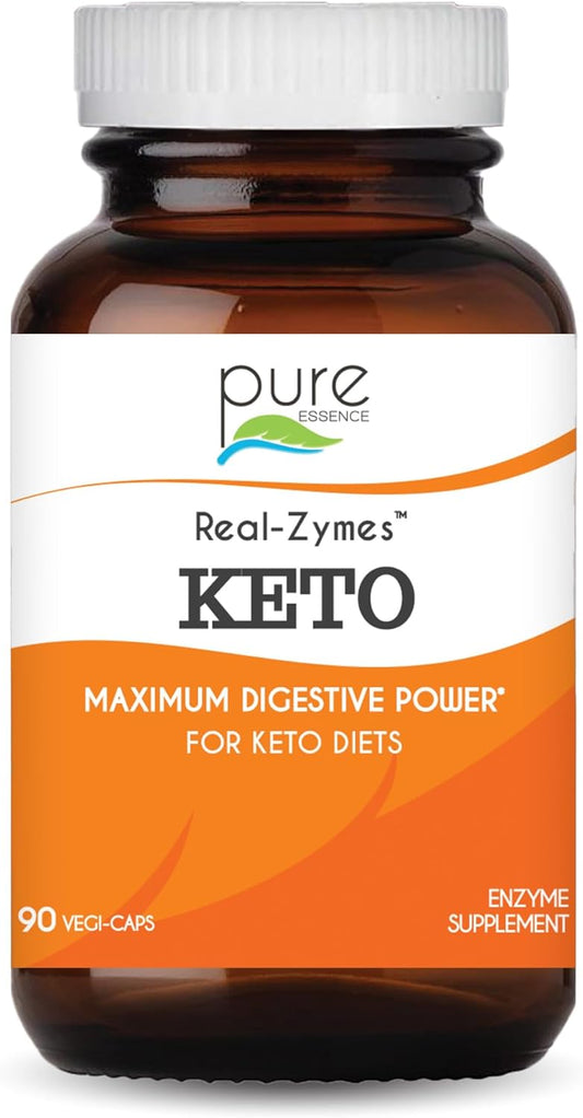 Real-Zymes™ KETO Digestive Enzymes Supplement with Probiotics - Natural Relief for Digestive Issues - 90 Capsules