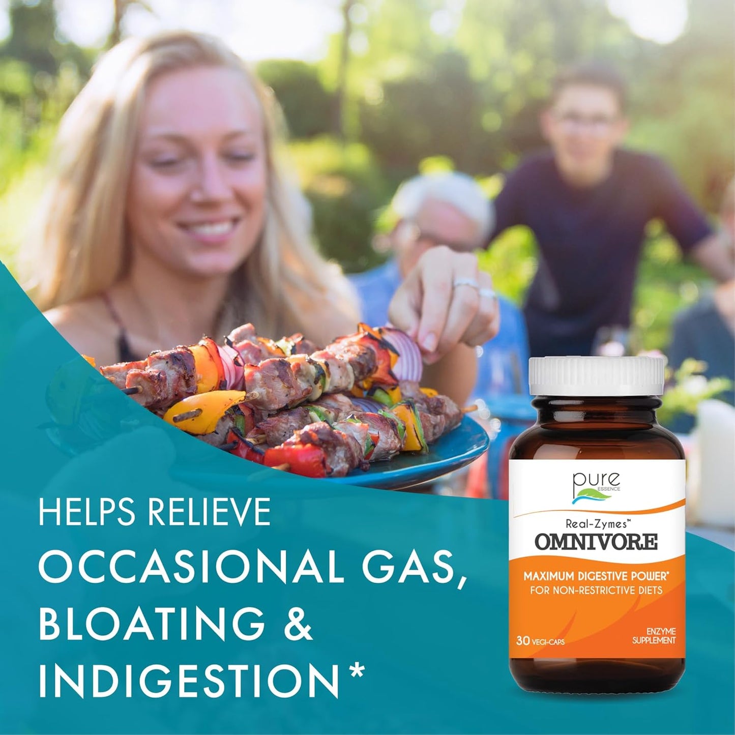 Real-Zymes™ OMNIVORE Digestive Enzymes Supplement with Probiotics - Natural Relief for Digestive Issues - 90 Capsules