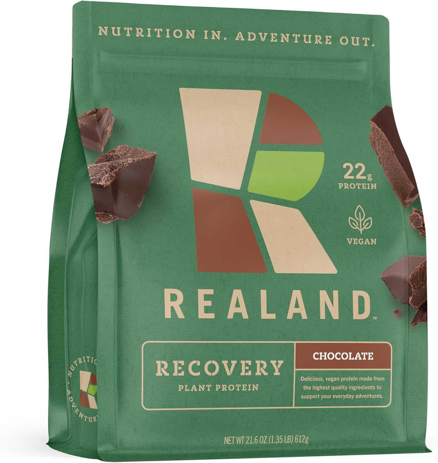 Realand Fava Bean Protein Powder - Chocolate Vegan Plant Protein Isolate for Recovery - 22g of Protein - 17 Servings