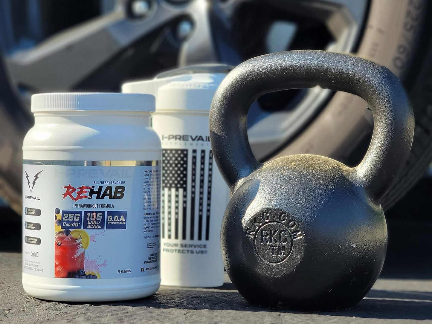 Recover & Hydrate with I-Prevail Supplements Rehab High Performance Intraworkout Formula - 10g BCAA & EAA, Carb10, Keto Friendly - Maui Blast Flavor - 25 Servings