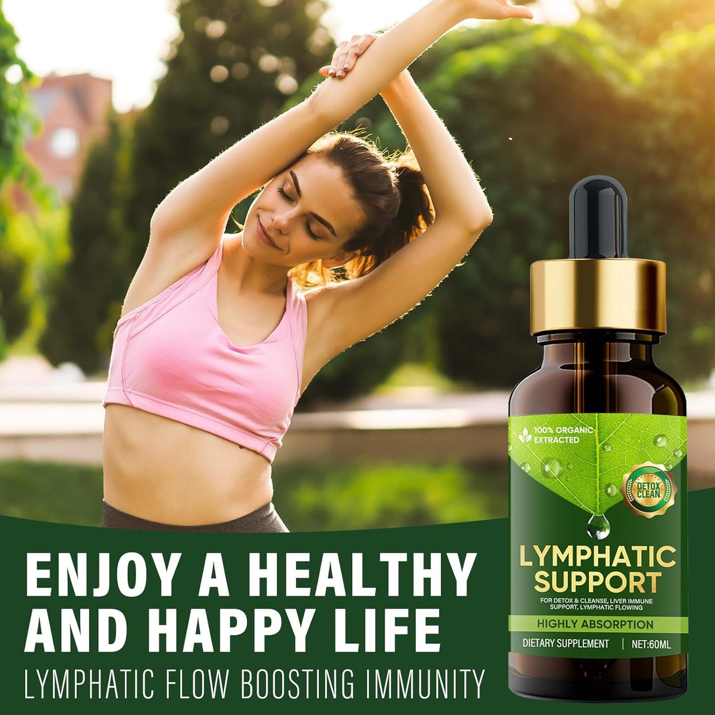Red Clover Lymphatic Drainage Drops for Edema, Liquid Supplement to Support Lymph System, Cleanse and Boost Immune System