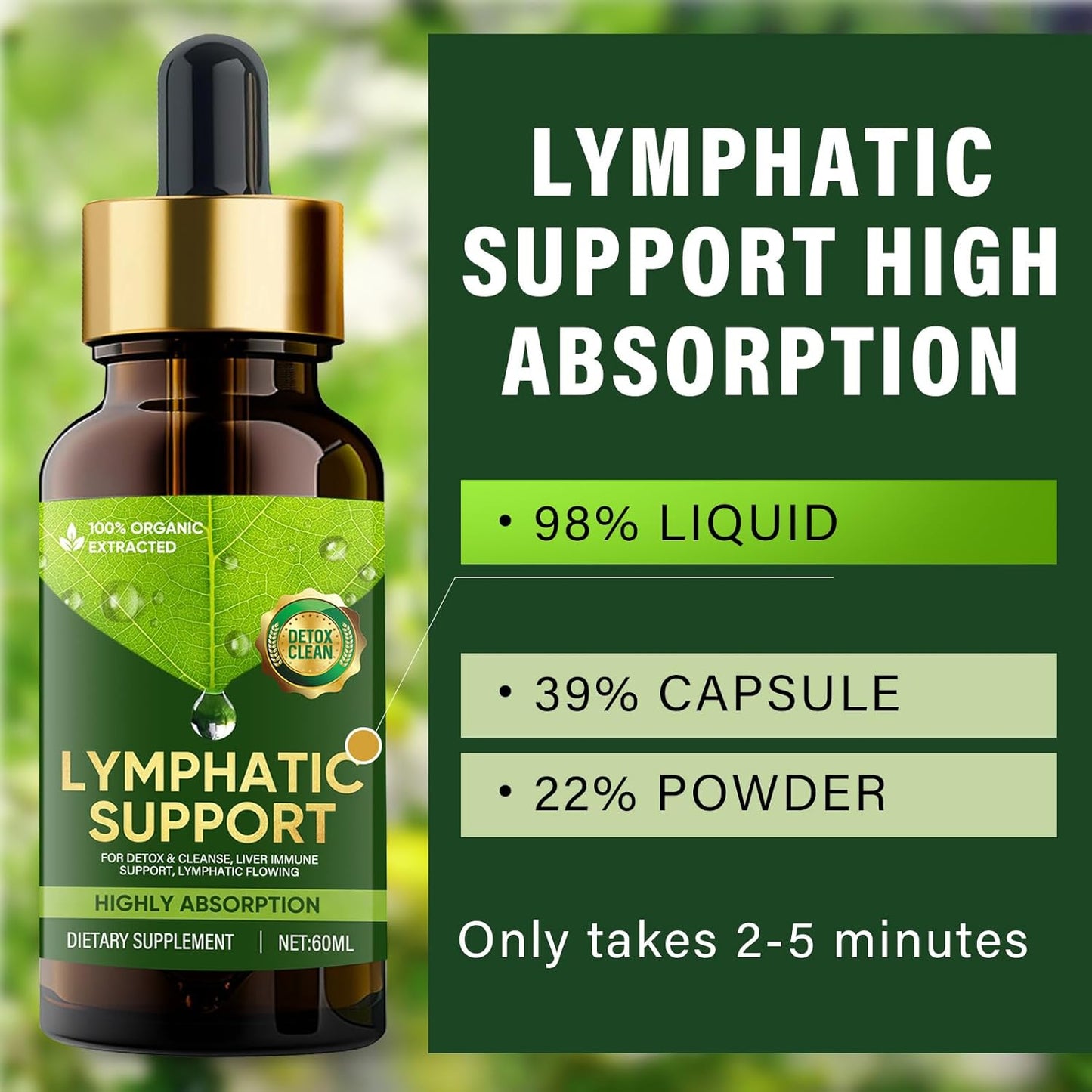 Red Clover Lymphatic Drainage Drops for Edema, Liquid Supplement to Support Lymph System, Cleanse and Boost Immune System
