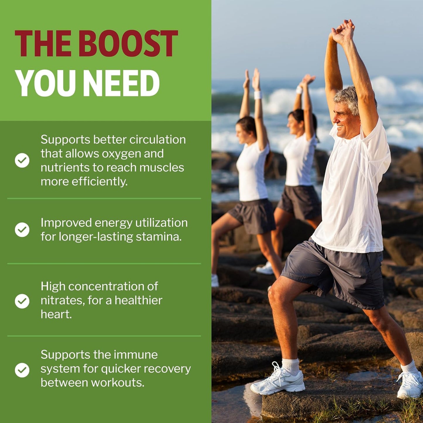 Red Spinach Extract Powder - Nitric Oxide Booster for Blood Pressure, Energy & Endurance - Natural Superfood Supplement for Pre Workout Performance - 30 Servings