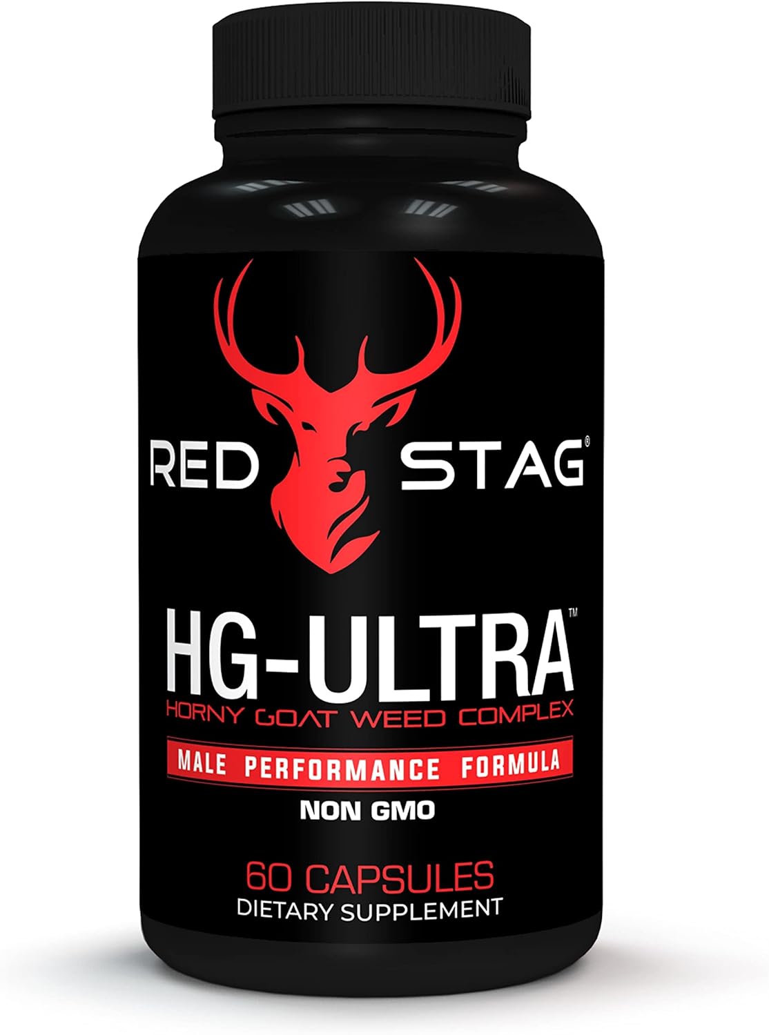 Red Stag Ultra Horny Goat Weed Supplement with Maca, Tribulus, Saw Palmetto, Tongkat Ali - 60 Capsules for Men's Health & Male Enhancement