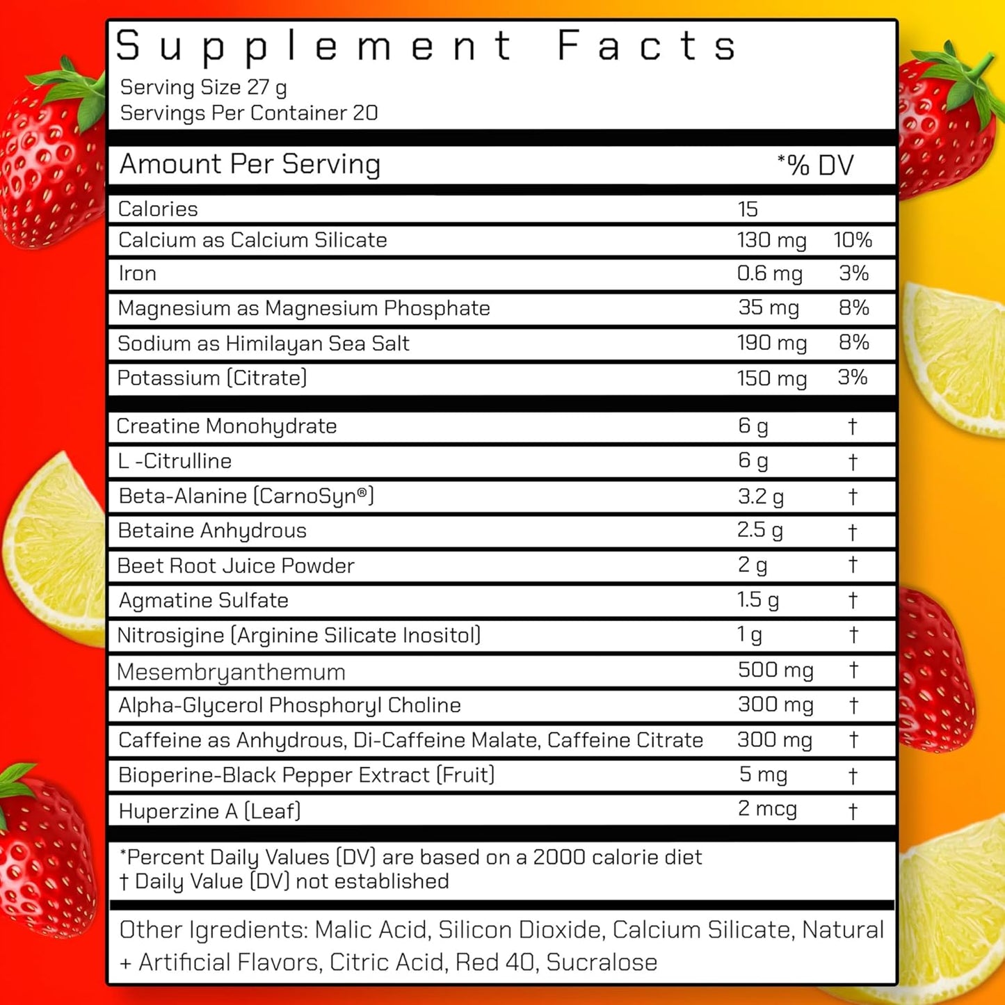 Red Wave Pre Workout Powder with Creatine - Fully Dosed Supplement for Men & Women, Citrulline, Beta-Alanine, 300mg Caffeine, Nootropics, Long Lasting Energy - 540g
