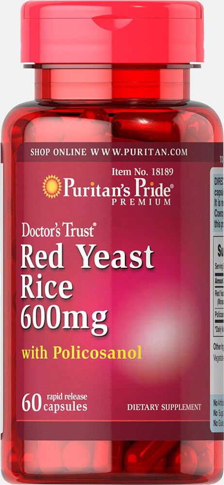 Red Yeast Rice & Policosanol Capsules by Puritan's Pride - 60 Count - Heart Health Support