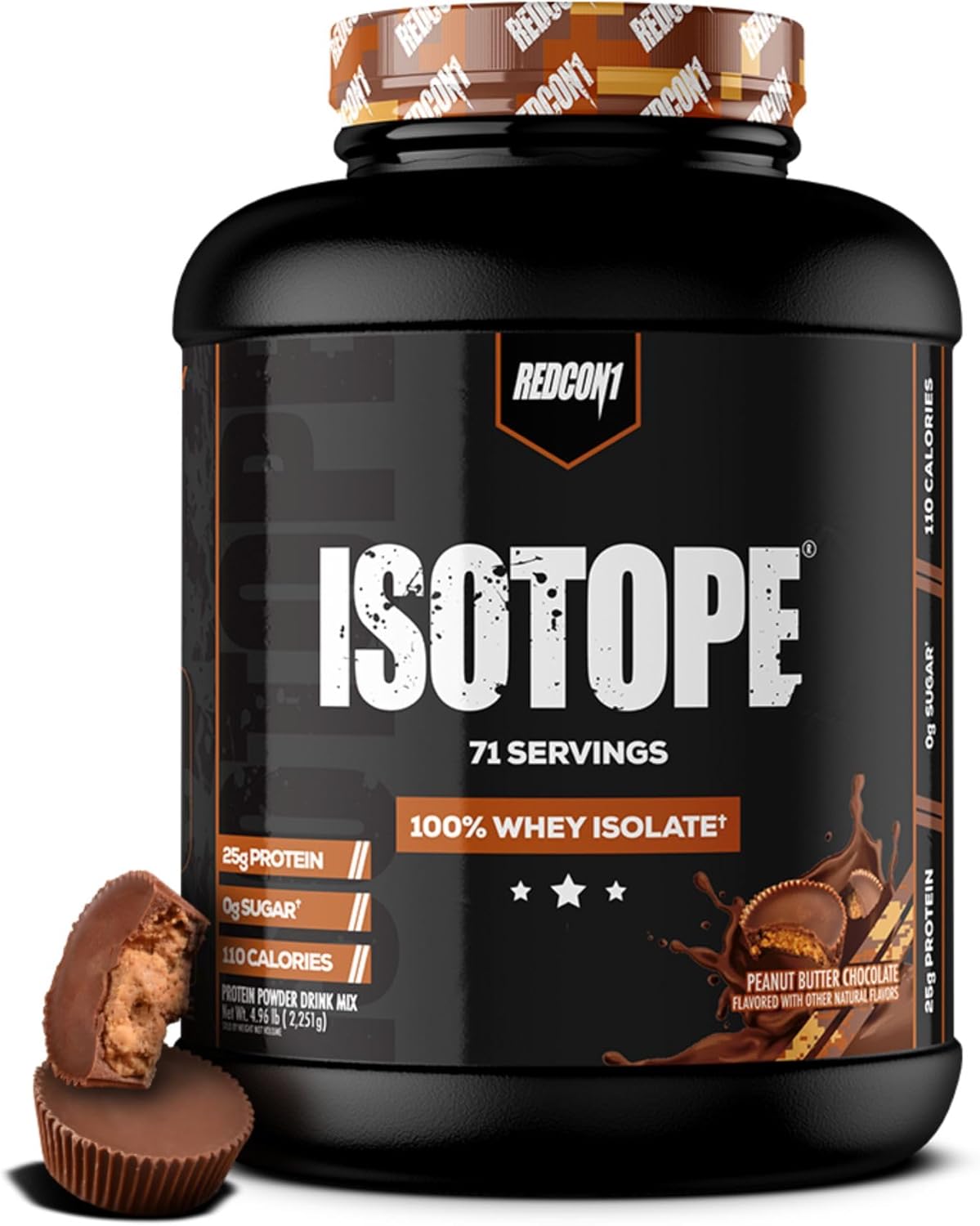 REDCON1 Isotope Peanut Butter Chocolate Whey Isolate: Keto-Friendly, Low Carb, Zero Sugar Protein Powder (71 Servings)
