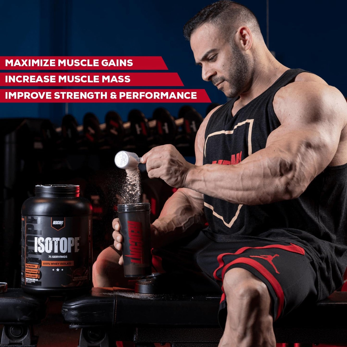 REDCON1 Isotope Peanut Butter Chocolate Whey Isolate: Keto-Friendly, Low Carb, Zero Sugar Protein Powder (71 Servings)