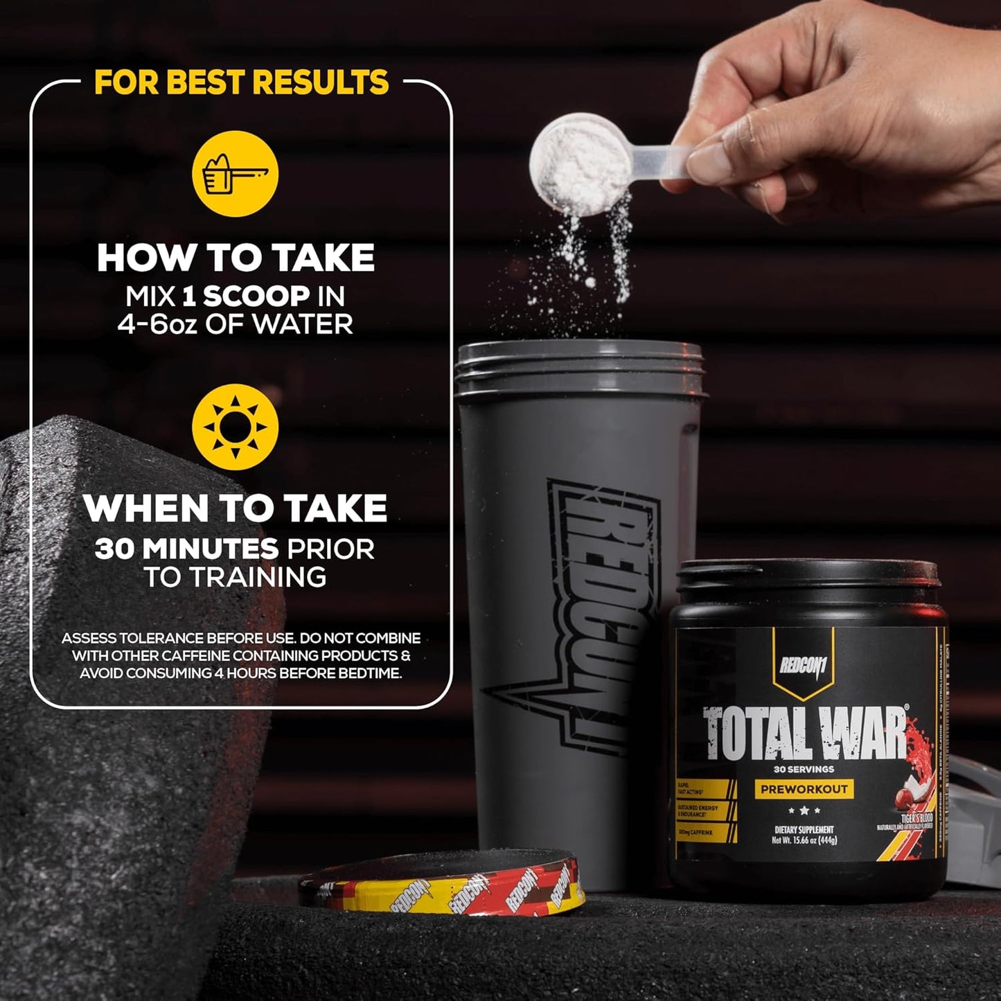 Redcon1 Total War Baja Bomb Pre Workout Powder - High Caffeine Preworkout for Men & Women - Fast Acting Energy Booster (30 Servings)