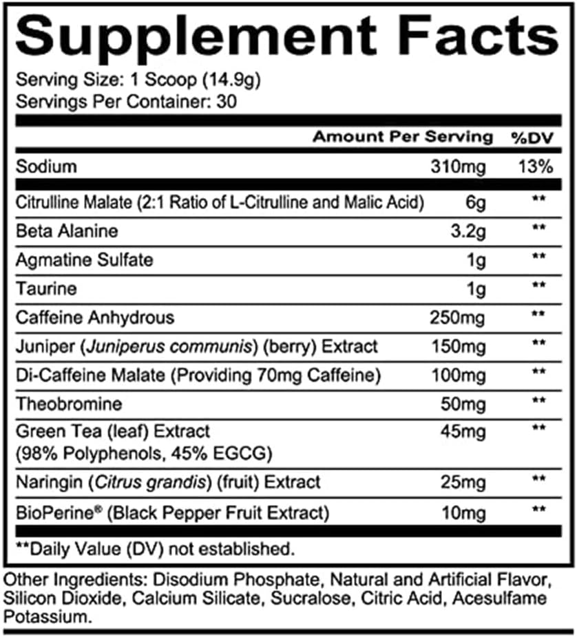 REDCON1 Total War Pre Workout with Beta Alanine, L Citrulline, Green Tea Extract - Pump Boosting Formula for Men & Women, Tiger's Blood Flavor, 30 Servings
