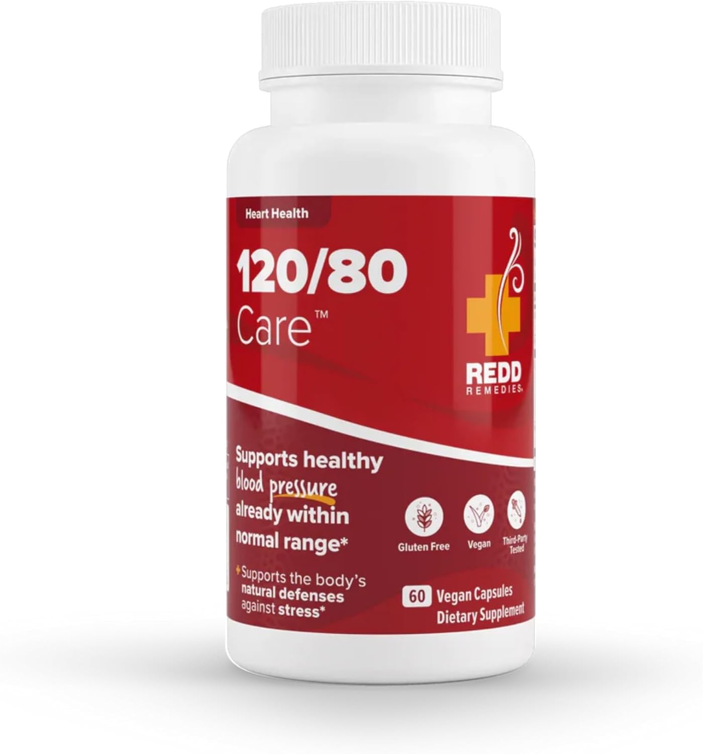 Redd Remedies 120/80 Care: Heart Health & Natural Blood Pressure Support - 60 Vegan Capsules