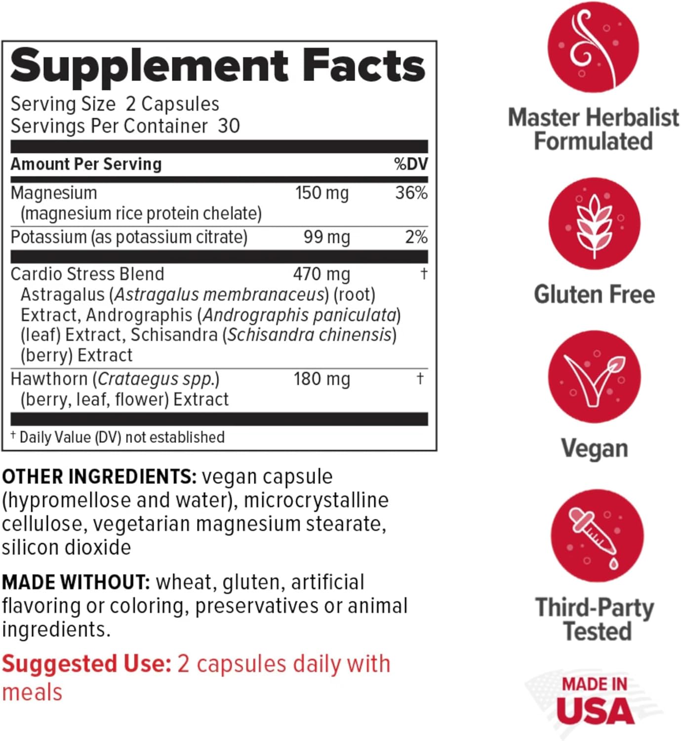 Redd Remedies 120/80 Care: Heart Health & Natural Blood Pressure Support - 60 Vegan Capsules